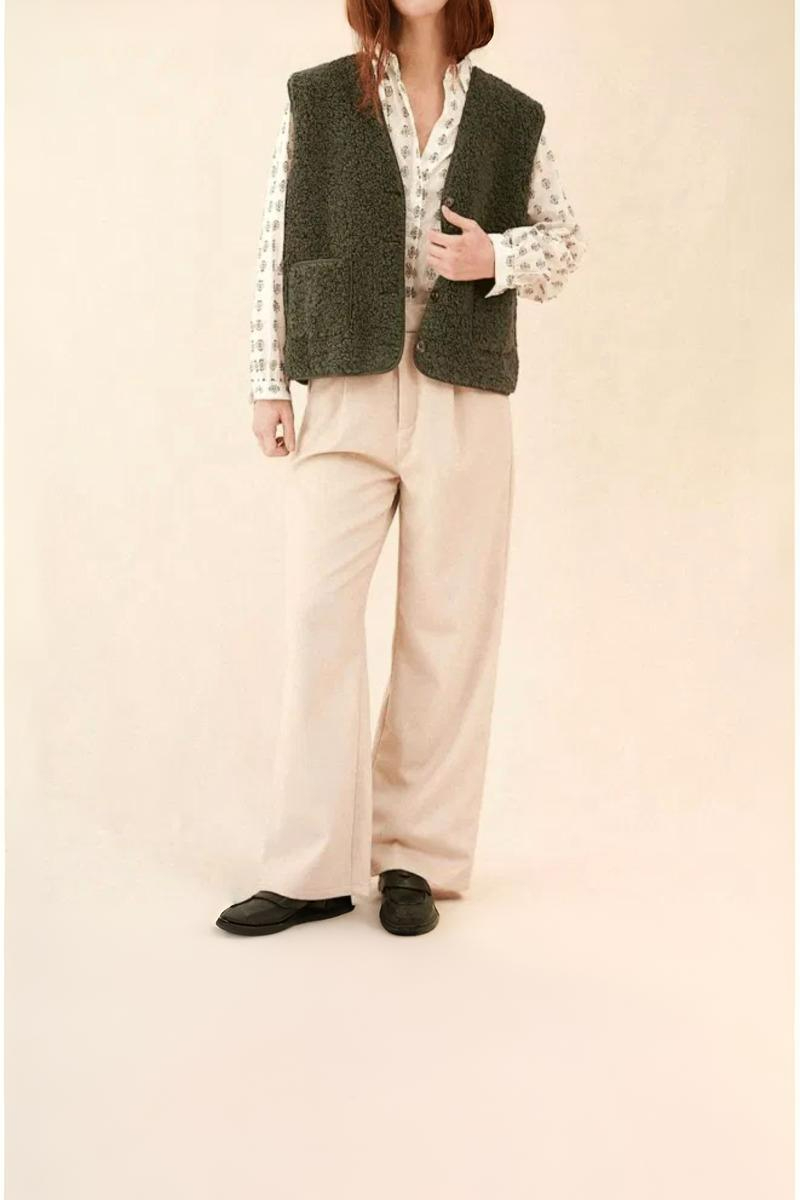 CHALECO BORREGUILLO POLA COLOR KAKI 3